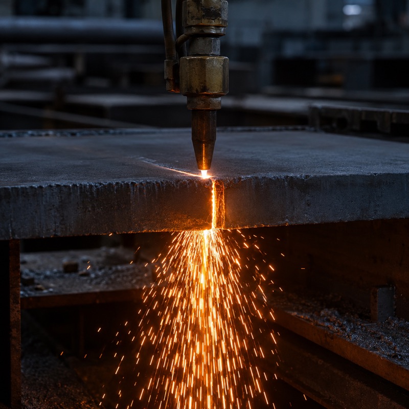 Газовая резка стального листа